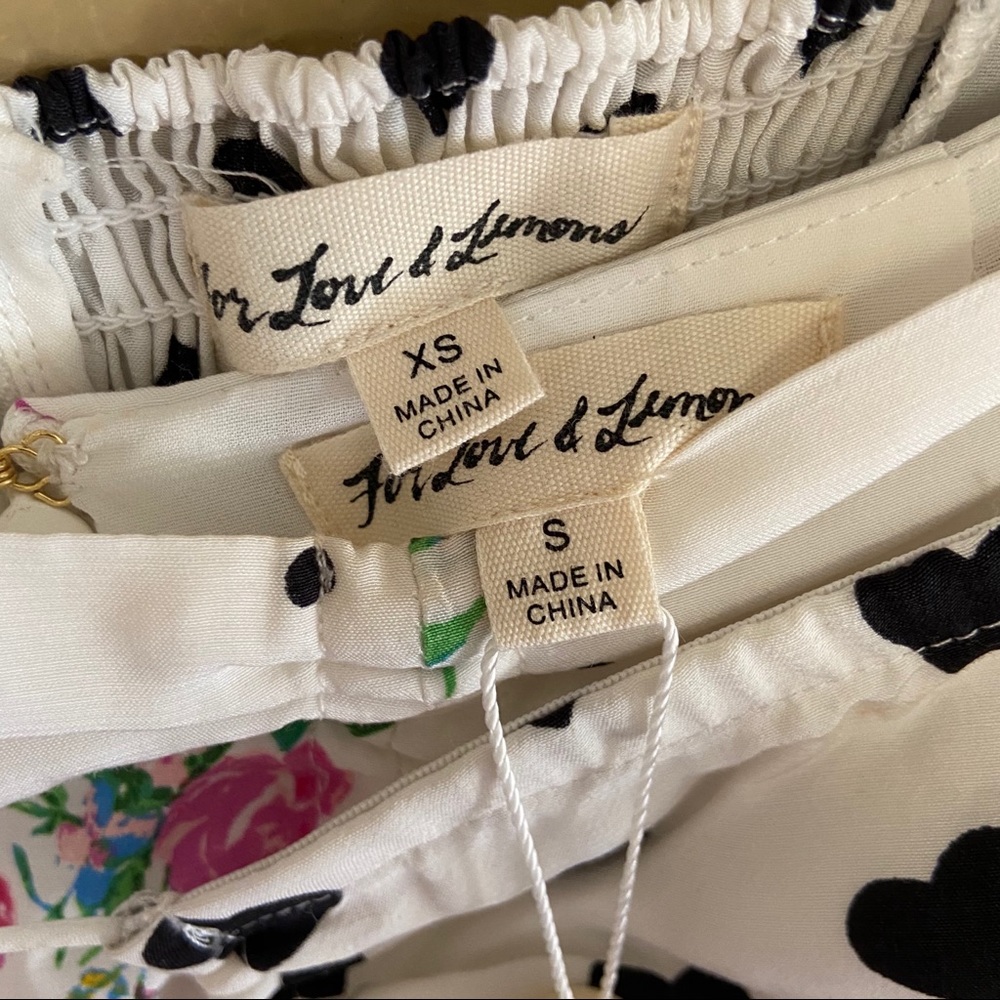 For Love & Lemons Lucia Set Floral Heart XS/S NWT - Picture 14 of 16